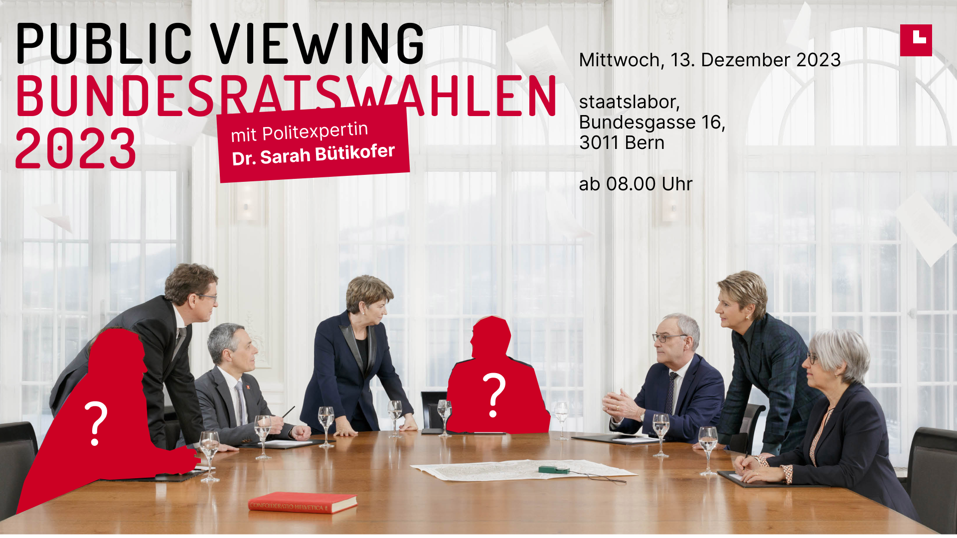 Flyer Public Viewing Bundesratswahlen 2023